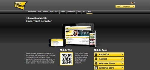 benutzerfreundliche App für alle gängigen Systeme zum unkomplizierten Wetten von Unterwegs