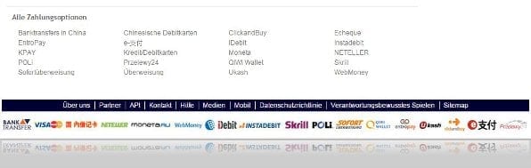 Pinnacle Sports bietet einige Zahlungsmethoden wie beispielsweise e-Wallets und Kreditkarten