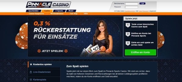 Das Casino von Pinnacle Sports bietet eine große Auswahl an Spielen mit bestechender Grafik
