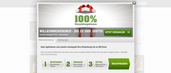 Neue Kunden erhalten einen 200% bis 20€ Wettbonus