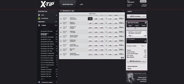 Beispielhafte Bundesligawette bei XTiP