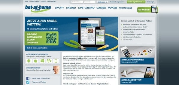 Ansprechende mobile Webseite mit kurzen Ladezeiten bietet volles Wettvergnügen