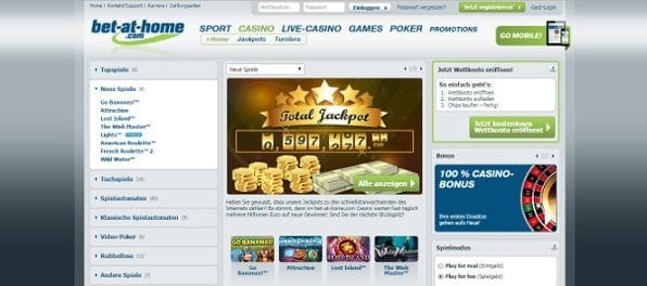 Das Casino von Bet-at-Home: Große Spielauswahl und attraktiver Neukundenbonus