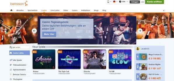 Attraktives Casino bietet viele Spiele und Aktionen