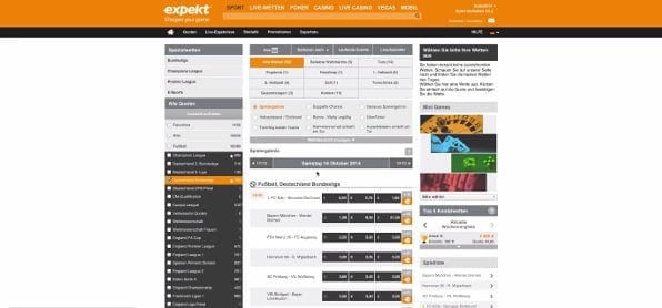 Beispielhafte Fußball Bundesligawette von expekt