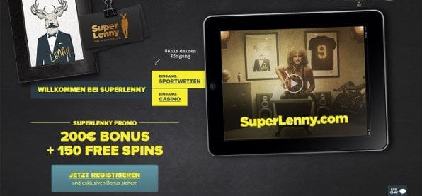 Die Superlenny Startseite: Mit schlichtem Design aud das Wesentliche beschränkt