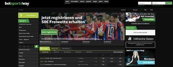 Die Startseite von betway besticht durch das große Angebot an Wetten und Wettoptionen, sowie das edle Design.