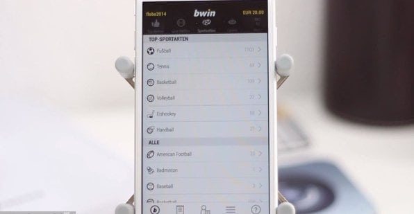 Die attraktive bwin-App besticht durch schickes Design und einfache Bedienbarkeit.
