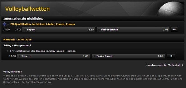 Volleyballwetten sind unter Anderem bei bwin möglich