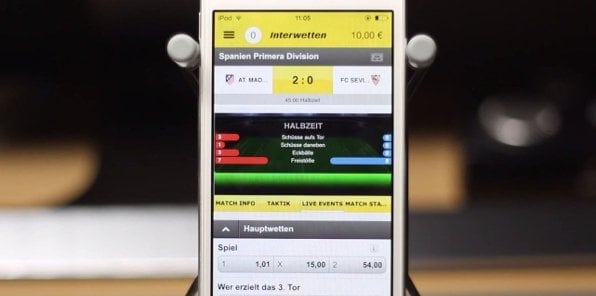Das Livecenter ist auch mobil verfügbar