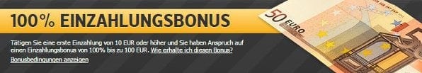 Neue Kunden erhalten bei Racebets einen Bonus von bis zu 100€