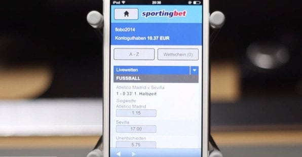 Die Sportingbet App besticht durch schlichtes Design und Übersichtlichkeit.