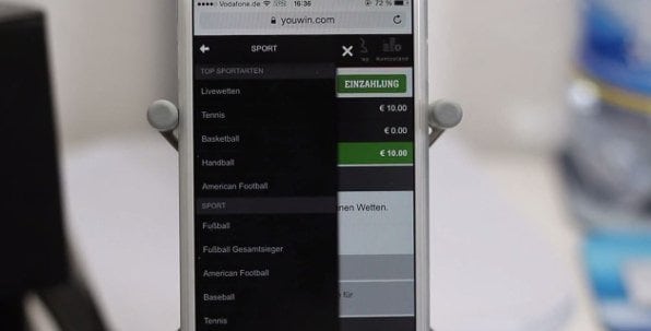 Auch mobil ist das gesamte Wettangebot von Youwin verfügbar.