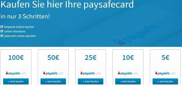 Paysafecard online kaufen bei WKV.com 