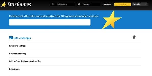Stargames - Ein und Auszahlung