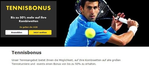 Tenniswetten Wettbonus bei bet365