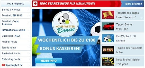 Sportingbet bietet Bonus ohne Einzahlung