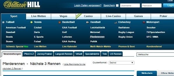 Pferdewetten bei William Hill