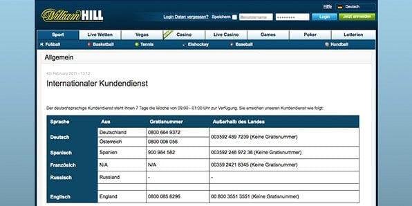 William Hill Support
