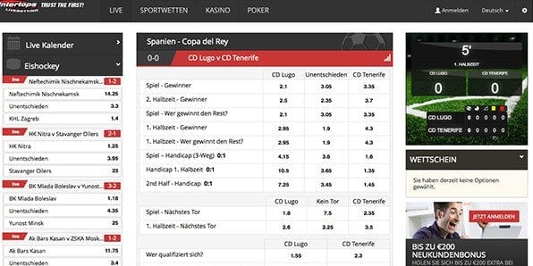 intertops Livewetten