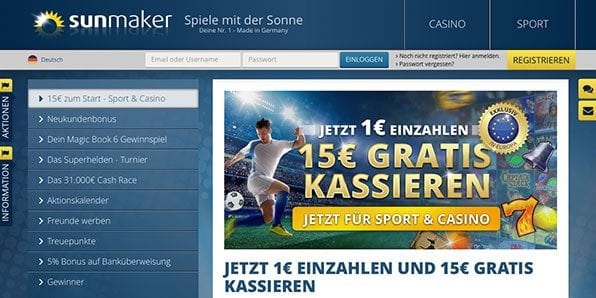 Sunmaker Sportwetten Bonus
