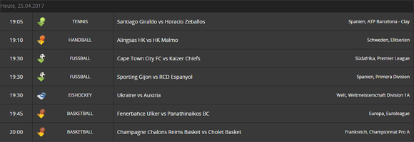 Energybet Live Kalender