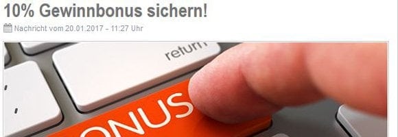 Bonus auf gewonnene Wetten