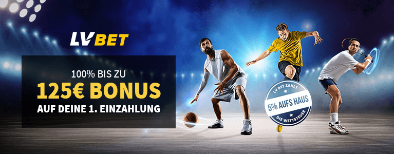 LVBet Sportwetten Bonus 100% bis zu 125€ Einzahlungsbonus