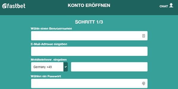 fastbet Registrierung