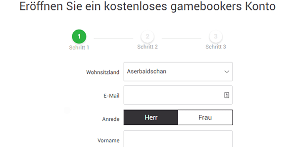 Gamebookers Registrierung