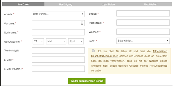 Pferdewetten.de Registrierung