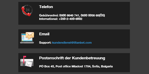 Titanbet Kundensupport
