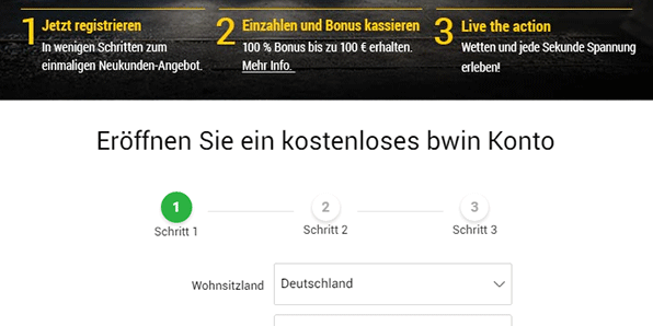 bwin Registrierung