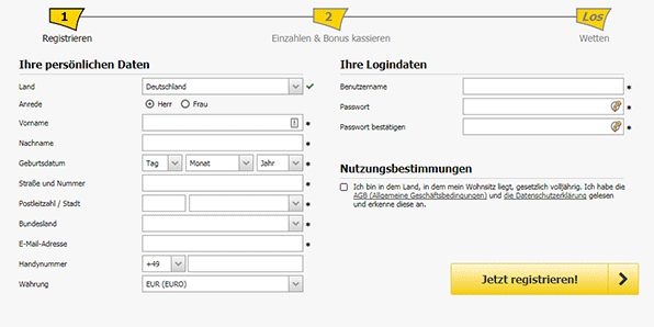Interwetten Registrierung