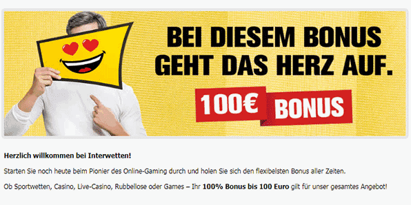 Interwetten Bonus - 100% bis zu 100€