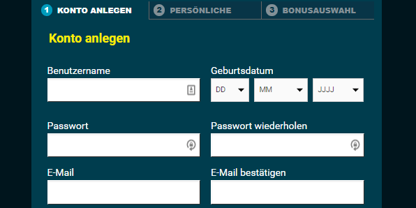 Sportwetten.de Registrierung