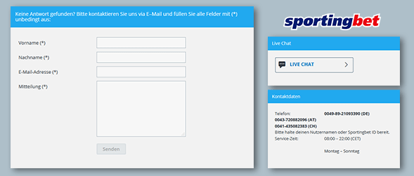 Sportingbet Kundensupport