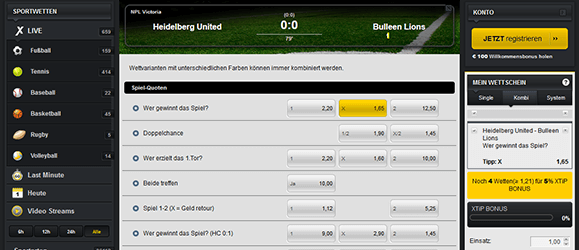 XTiP Live-Wetten