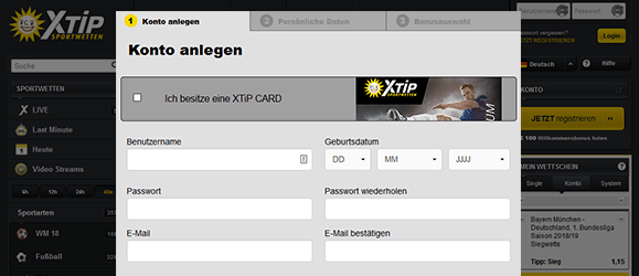 XTiP Sport Registrierung