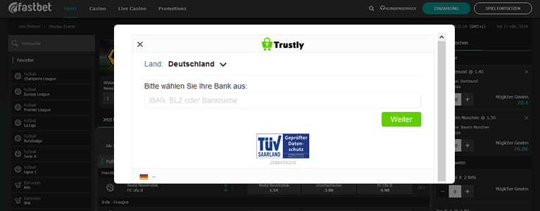 Fastbet Sport Zahlungsarten