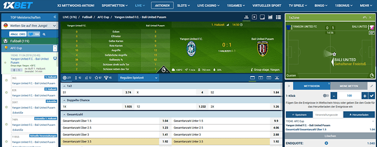 1xbet Sport Live Wetten