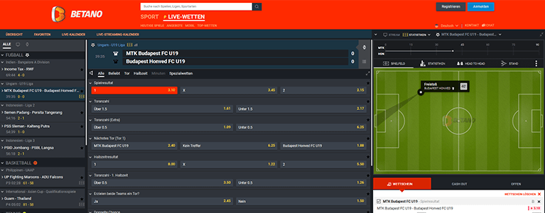 Betano Sports Livewetten