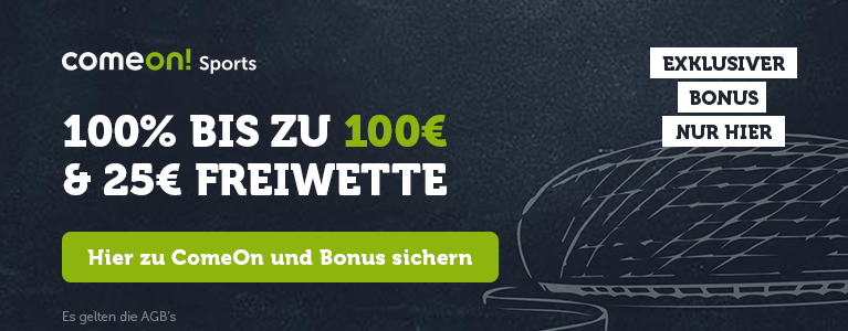 Mit einem 100% bis zu 100€ Einzahlungsbonus kann sich der Anbieter durchaus sehen lassen