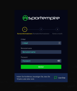 Sportempire Registrierung